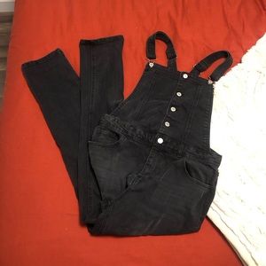 Fitted Black Overalls